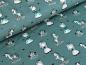 Preview: Baumwolljersey Prinzessin Einhorn auf Dark Dusty Mint